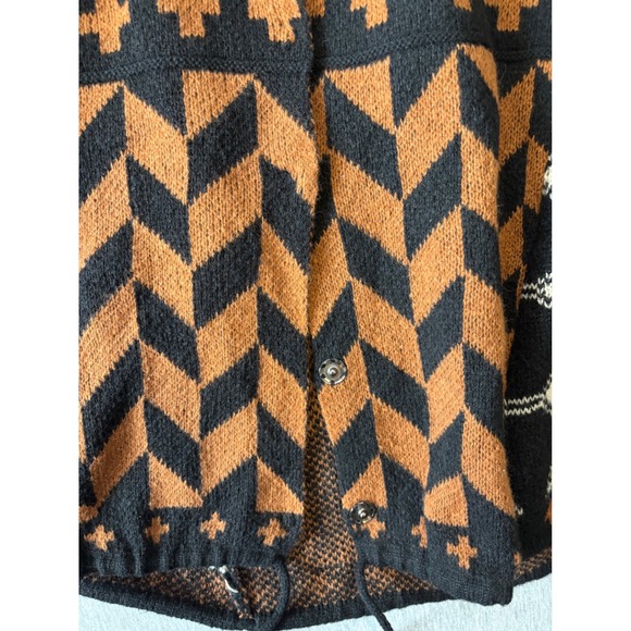 Mixed Geometric Knit Shawl Collar Cardigan Sweater - Picture 2 of 3